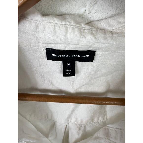 Universal Standard Women's Regular Button Up Shirt Long Sleeve Off-White Size M - Picture 2 of 5
